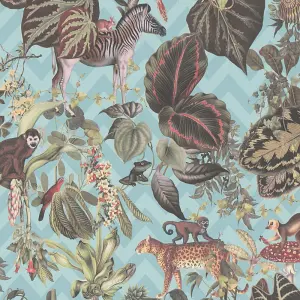 AS Creation Michalsky Exotic Animals Duck Egg Green Jungle Wallpaper 37990-4