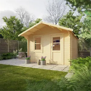 12ft x 8ft (3550mm x 2350mm) Horsforth "The Augusta Plus" 44mm Log Cabin With 3 Opening Windows