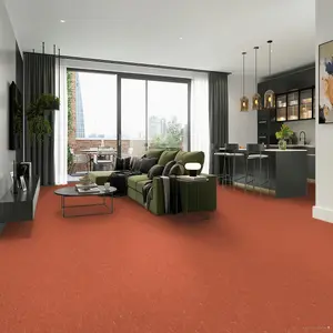 Red Tile Effect Slip-Resistant Contract Commercial Heavy-Duty Vinyl Flooring with 2.0mm Thickness-2m(6'6") X 2m(6'6")-4m²