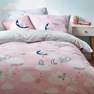 Peter Rabbit™ Sleepy Head Toddler Duvet Cover Set, Polyester, Cotton, Pink