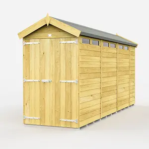 DIY Sheds 4x15 Apex Security Shed - Double Door