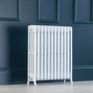 Arroll Edwardian Cast aluminium White 12 Column Radiator, (W)728mm x (H)750mm