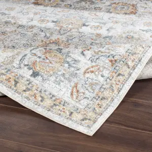 ESTHER Round Machine Washable Vintage Area Rug 200 x 200 cm