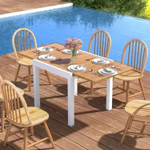 Costway 4-6 Person Expandable Patio Dining Table Aluminum Rectangular Indoor Outdoor Table