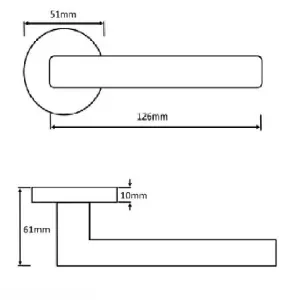 Indiana Door Handles Latch Lever on Rose Duo - Chrome Satin 125mm