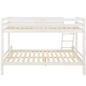 Rose European Double (140 x 200cm) Standard Bunk Bed White