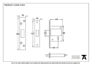 Eurospec PVD Easi T 5 Lever BS Deadlock 64mm (LDB5525PVD)