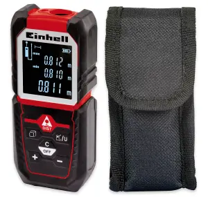 Einhell Laser Distance Measuring Tool - Portable Distance, Surface & Volume Calculator - 50 Metre Range - TC-LD 50