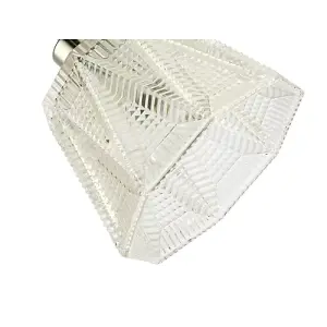 Traditional Thick Clear Glass Hexagonal Pendant Lamp Shade with Diamond Shapes