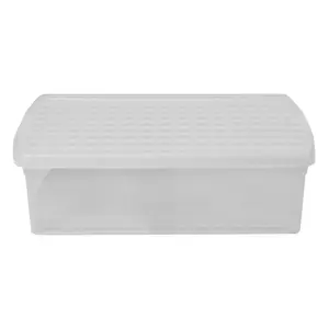 Wham Clip 5x 30L Rectangular Plastic Storage Boxes with Secure Clip Lock Lids. L:59.5 x W:39.5 x H:17cm Clear/Clear/Clear