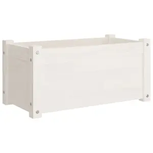 Berkfield Garden Planter White 60x31x31 cm Solid Pinewood