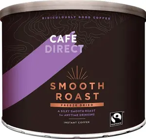 Café Direct Fairtrade Freeze Dried Instant Coffee Tin Ground Smooth 500 G