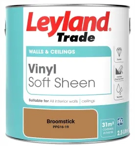 Leyland Trade Vinyl Soft Sheen Walls & Ceilings Emulsion Paint Broomstick (PPG16-19) - 2.5L