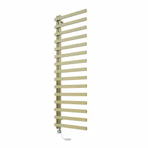 Rinse Bathrooms Minimalist Electric Thermostatic Bathroom Heated Towel Rail Radiator 1600x600mm 800W Brushed Brass