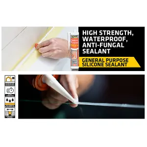 Silicone Sealant Everbuild Black 6pcs General Purpose 280ml Waterproof Seal