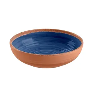 Purely Home Rustic Swirl Indigo Melamine Bowls - Set of 5