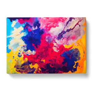 Colourful Ink Art Abstract - Wrapped Canvas Painting 35cm H x 50cm W x 3cm D