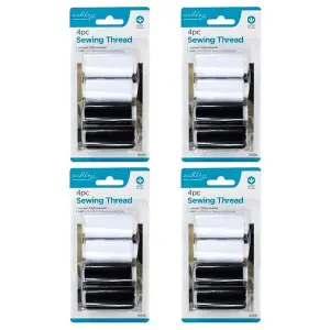 Ashley Sewing Thread Set - 360M - Black/White - Pack of 16