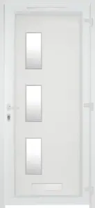 Fortia Kilifi Frosted Glazed White LH External Front Door set, (H)2085mm (W)840mm