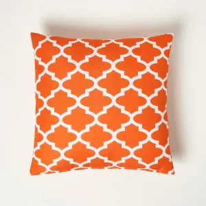 Homescapes Orange Geometric Outdoor Cushion 45 x 45 cm, Set of 2