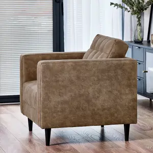 Furniturebox UK Jolene Brown Faux Leather Armchair