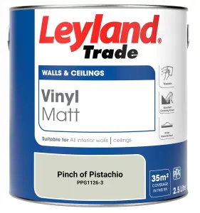 Leyland Trade Vinyl Matt Walls & Ceilings Emulsion Paint Pinch of Pistachio (PPG1126-3) 2.5L