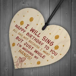 Funny Birthday Gift For Mum Dad Friendship Wooden Heart Quarantine Gift