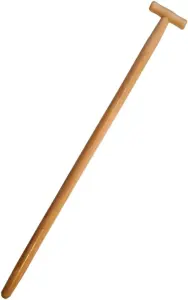 Premium Lacquered Shovel Handle - 100 cm / 39 inch Beechwood Shaft with Ergonomic T-Handle, Varnished for Moisture Protection