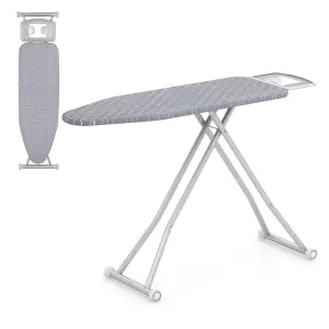 COSTWAY Foldable Steam Station Table 120 x 38 cm Iron Board with Cover & Iron Rest