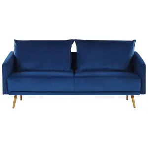 Velvet Sofa Set Navy Blue MAURA