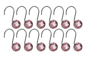 Hot Pink Resin Shower Curtain Hooks