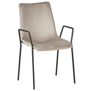 Set of 2 Dining Chairs JEFFERSON Velvet Taupe