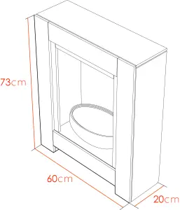 Adam Monet Fireplace Suite in Pure White with Electric Fire, 23 Inch