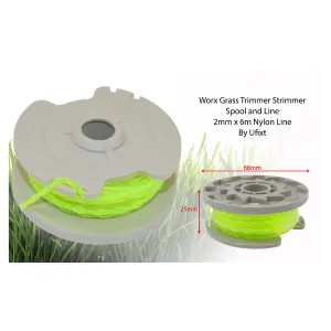 Worx Grass Strimmer Trimmer Spool and Line 2mm x 6m by Ufixt