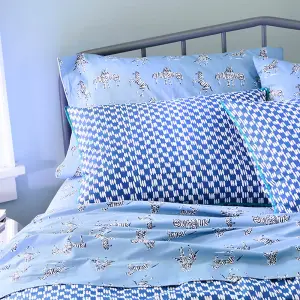 Blue Petite Painted Check Duvet Cover Set