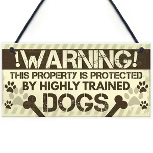 Red Ocean Beware Of The Dog Gate Sign Do Not Enter Dog Plaque Dog Sign Funny Home Decor