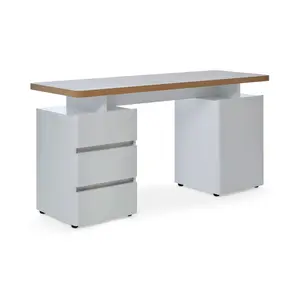 Ercie Desk White/Riviera Oak