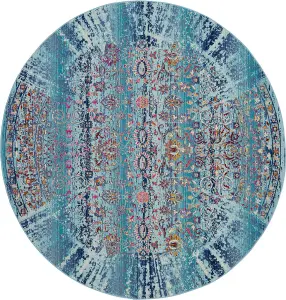 Blue Luxurious Traditional Floral Easy to Clean Rug for Living Room Bedroom and Dining Room-160cm X 230cm