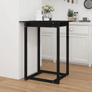 Square 60Cm L x 60Cm W Dining Table Black / H110 x L80 x W80Cm 