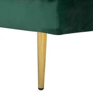 Right Hand Velvet Chaise Lounge Emerald Green MIRAMAS