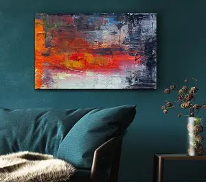 Textured Paints Colours And Darks Canvas Print Wall Art - Medium 20 x 32 Inches