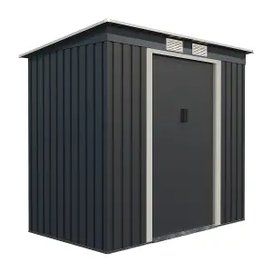 Charles Bentley Metal Galvanised Steel Shed 6.6ft x 4ft