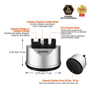 Sharpal Blade and Scissors Sharpener with suction cup