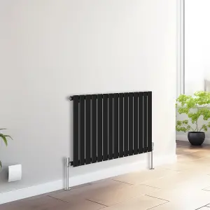 Right Radiators 600x1020 mm Horizontal Single Flat Panel Designer Radiator Black