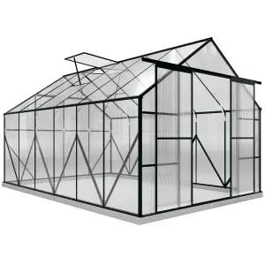 Outsunny 8x12ft Polycarbonate Walk-in Greenhouse Outdoor w/ Double Sliding Door