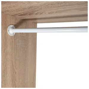 Round Wardrobe Rail Hanging Tube Pipe 1600mm White Set with End Brackets