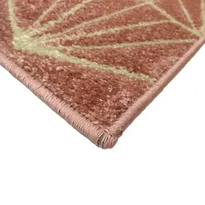 Portland Pink Geometric Small Rug, (L)150cm x (W)80cm