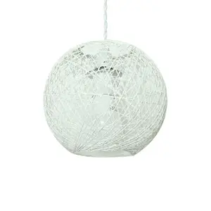 First Choice Lighting Set of 2 Abaca White 8" Globe Ceiling Light Shades