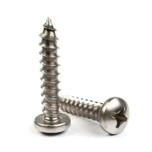 M4 x 40mm Phillips Pan Head Wood Screws Stainless Steel A2 DIN 7505B Pack of 10