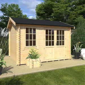 14ft x 8ft (4150mm x 2350mm) Horsforth "The Tallahassee Plus" 44mm Log Cabin With 1 Window